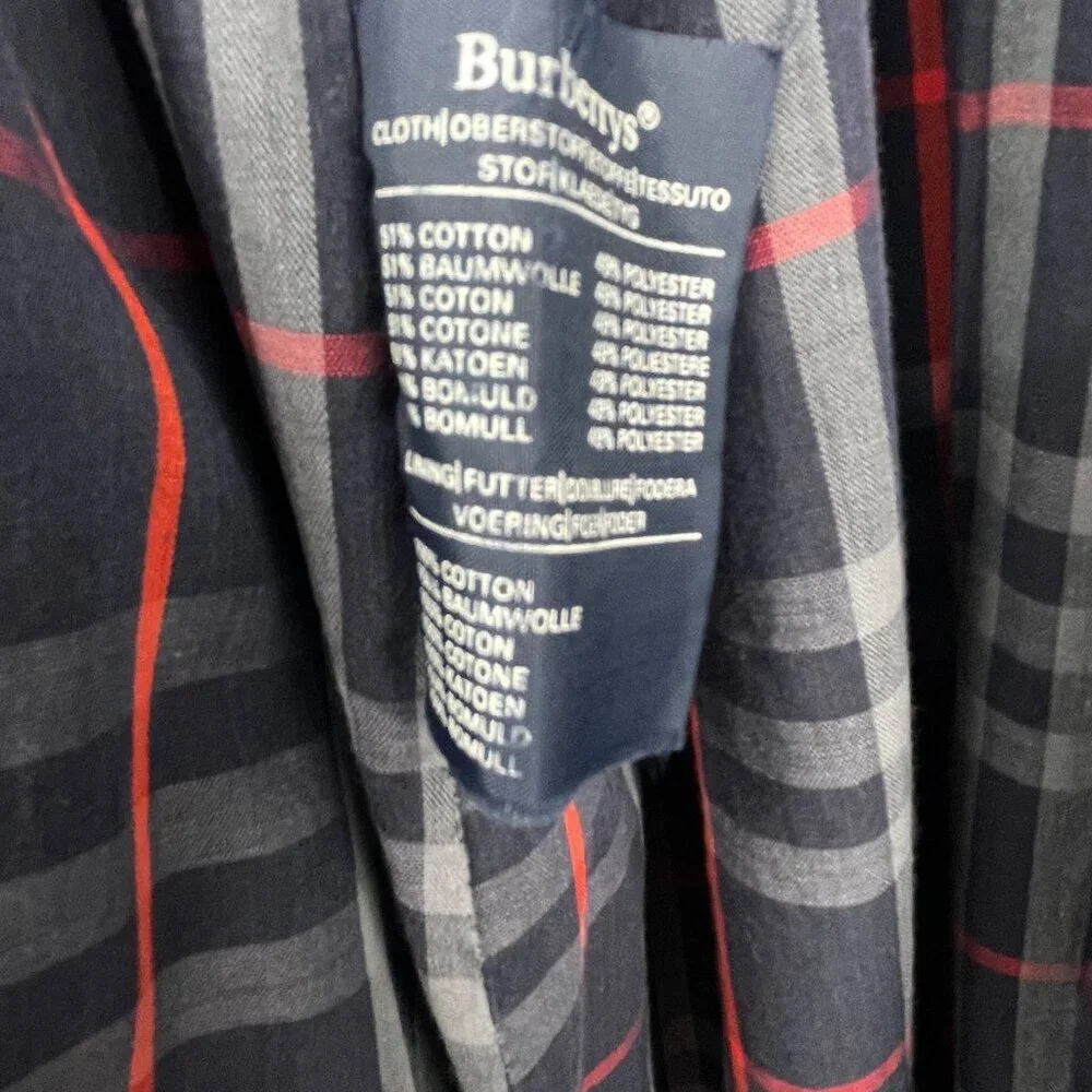 Vintage 80's Burberry Heritage Waterloo Trench Coat Nova Check 10 Long FLAWS - Picture 11 of 13